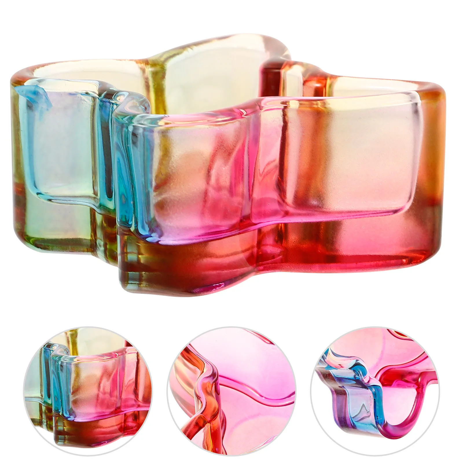 

Стеклянная чашка для ногтей в форме бабочки, компактная легкая маникюрная тарелка для акриловых ногтей, декоративный держатель для кистей для ногтей, держатель для хранения