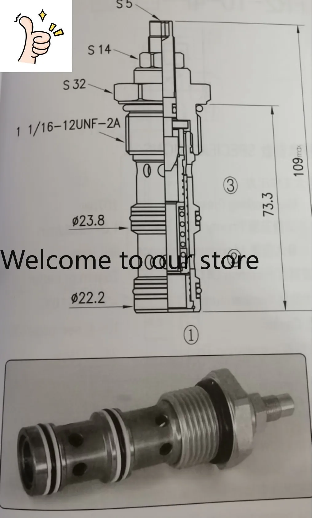 Pressure Compensation Valve FR2/12-33-N, Thread Size 1 1/16, Original And Genuine