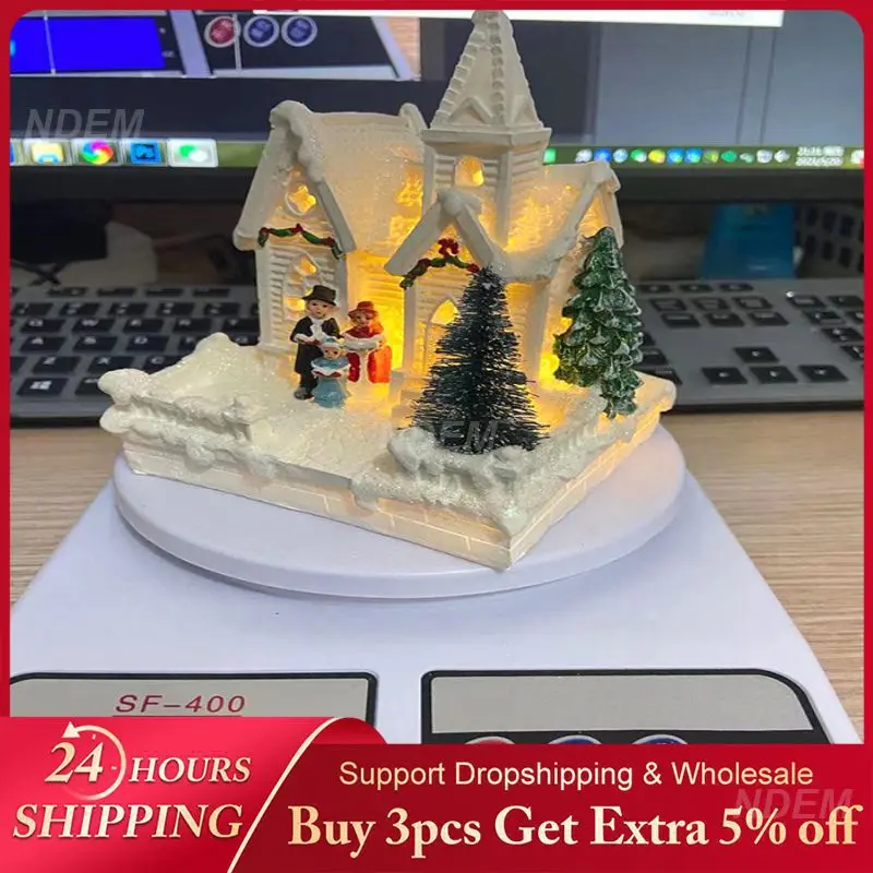 Christmas Miniature Dollhouse Artificial Resin Home Xmas Gifts Christmas Village Scene Durable Christmas Decorations 320g