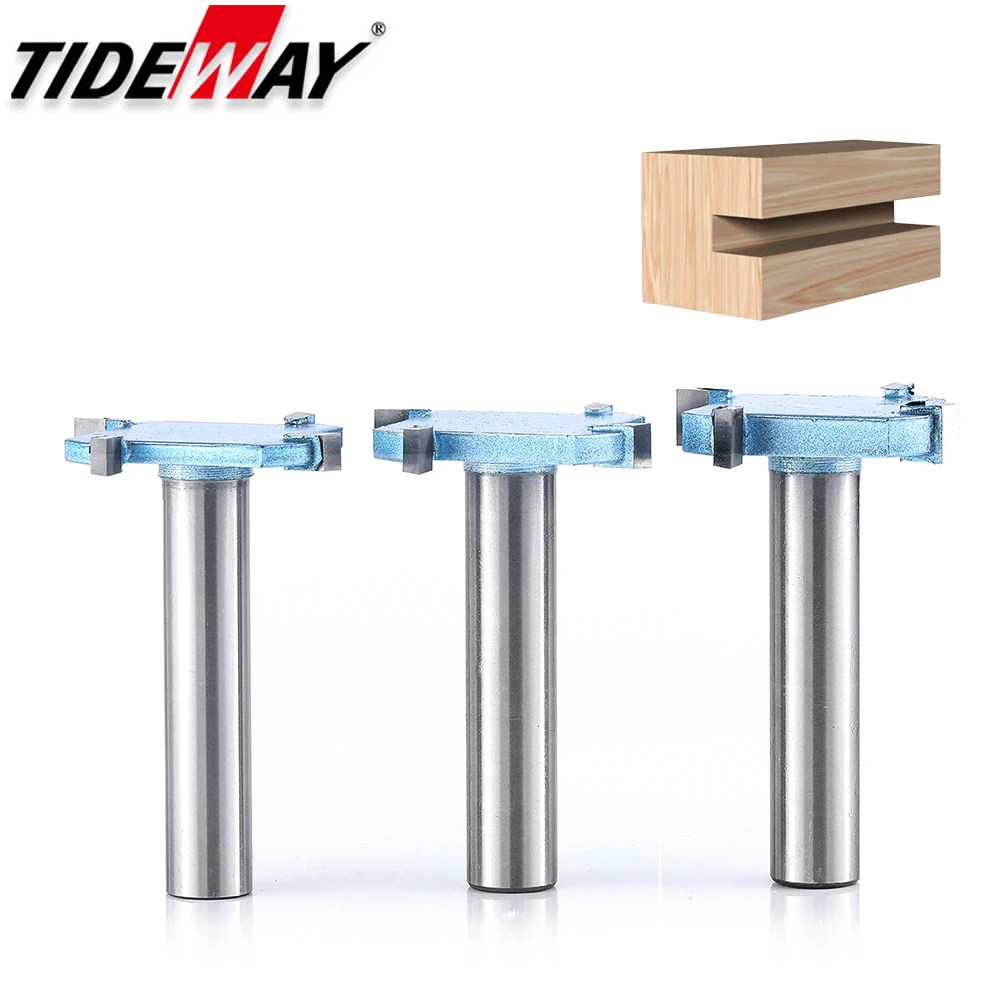 

Tideway Industrial Grade 4 Teeth T Type Slotting Router Bit CNC Cutting Groove Milling Cutter Wood Tool For MDF Plywood