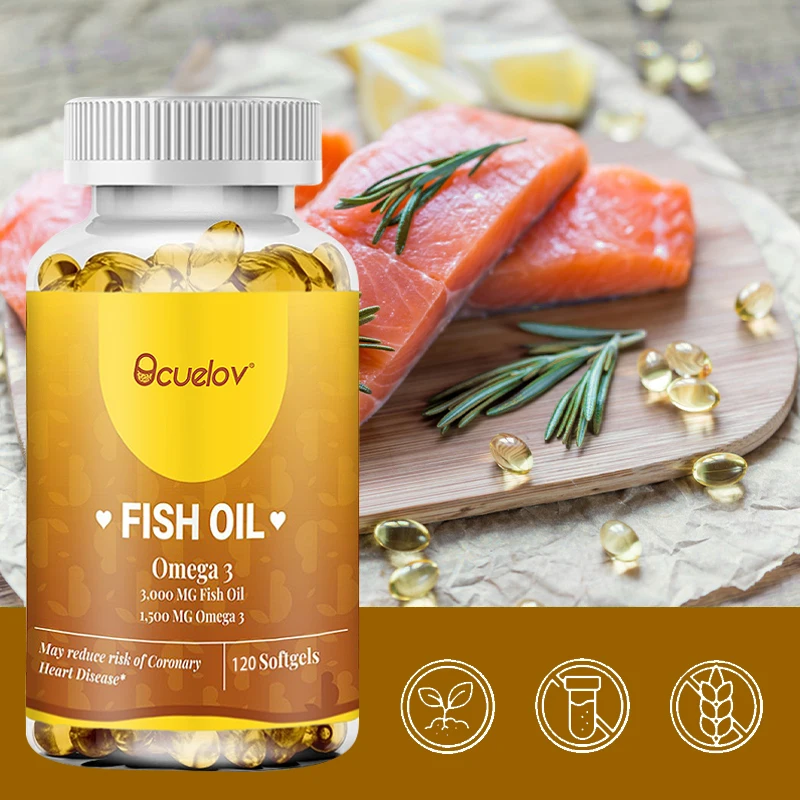

Рыбное масло Omega-3 EPA/DHA — содержит 3000 мг глубоководного рыбного масла, добавка для здоровья сердца и поддержки мозга — 120 мягких капсул