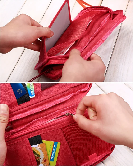 Travel Wallet Big Capacity Passport Cover Documents Card Holder Wristlets Clutch Passport Organiser Case Card packing cubes