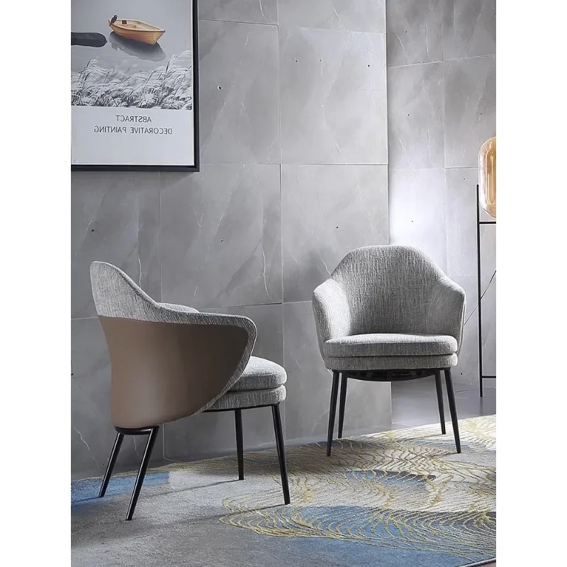 

Internet celebrity Italian minimalist dining chairs, luxurious and high-end design, home chairs, cloth art book chairs, high-end