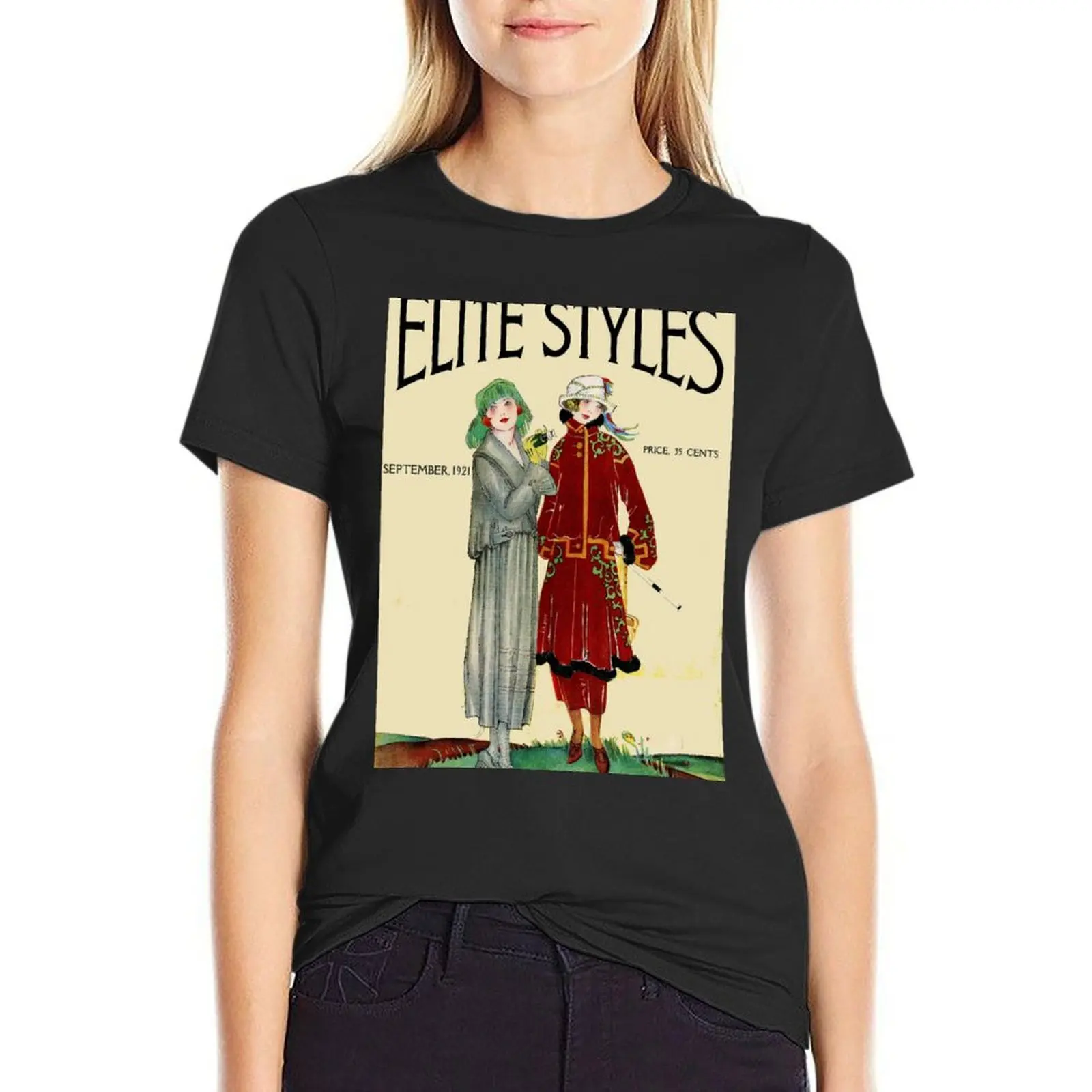 

ELITE STYLES : Vintage 1921 Magazine Advertising Print T-Shirt plus size tops summer tops female graphics t shirt dress Women