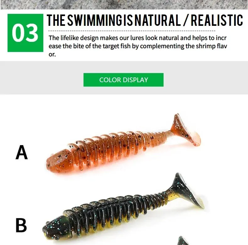 SUNMILE Angeln Weiche Köder Wurm Künstliche Köder 4 cm/0,6g 20 stücke Felsen Angeln Wobbler Leurre Souple Köder Barsch Forelle Bass Köder – Detail 7