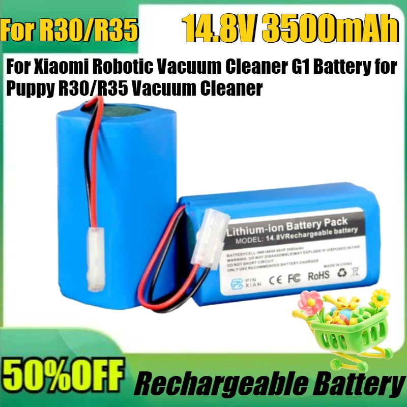 

New 14.8V 3500mAh Lithium Battery for Xiaomi Robotic Vacuum Cleaner G1 Battery for Puppy R30/R35 Vacuum Cleaner