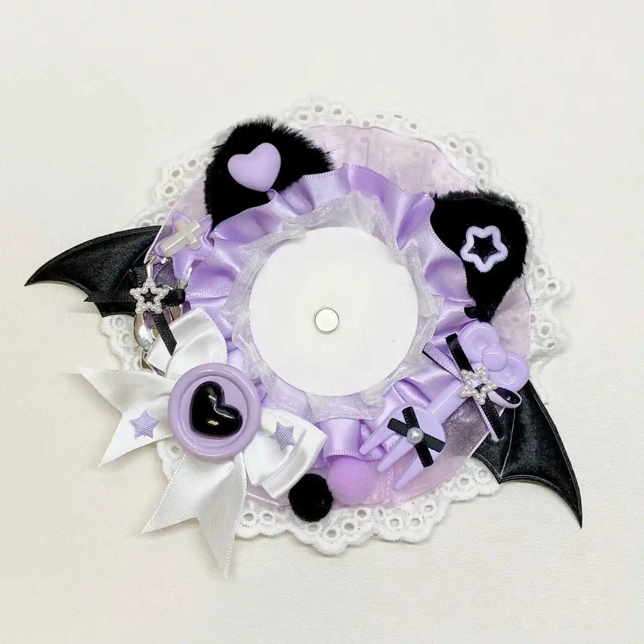 Lolita Devil Style goods display tray with ribbons, lace bow badge holder, fill itabag Accessories. Appreciation Rosette