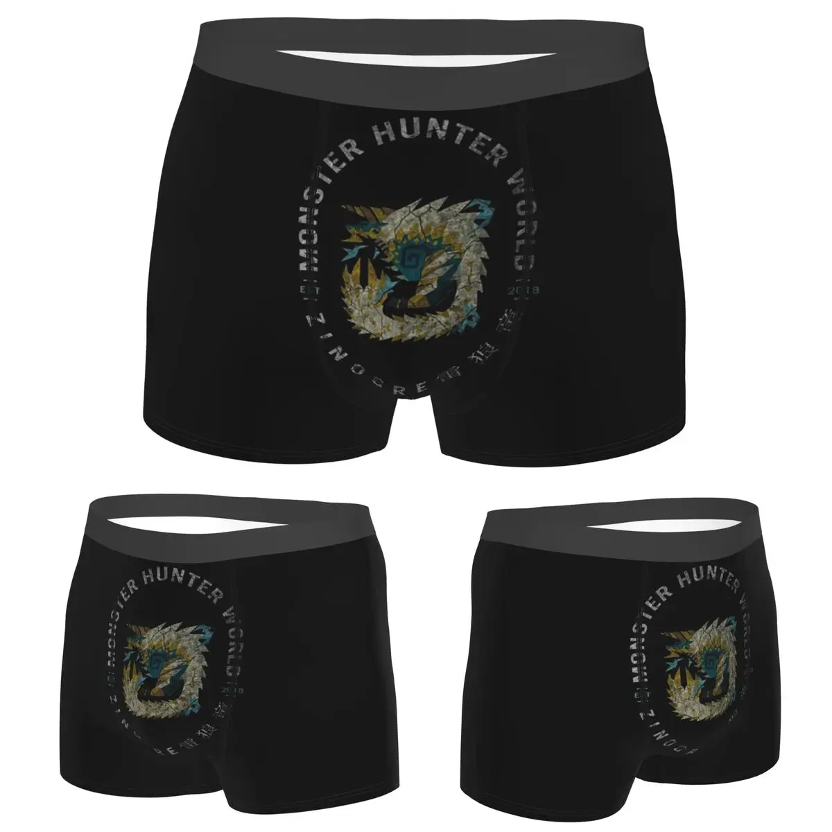 

Boxer Underpants Shorts Monster Hunter Vintage Zinogre Panties Men Soft Underwear for Homme Man Boyfriend Gift