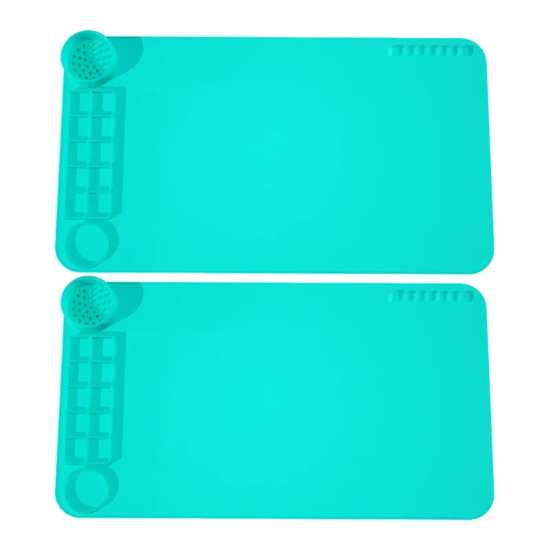 2-Pack of Silicone Graffiti Painting Pads Clear Tracing Coloring Book Craft Pad Art Pad Color Palette(Green)