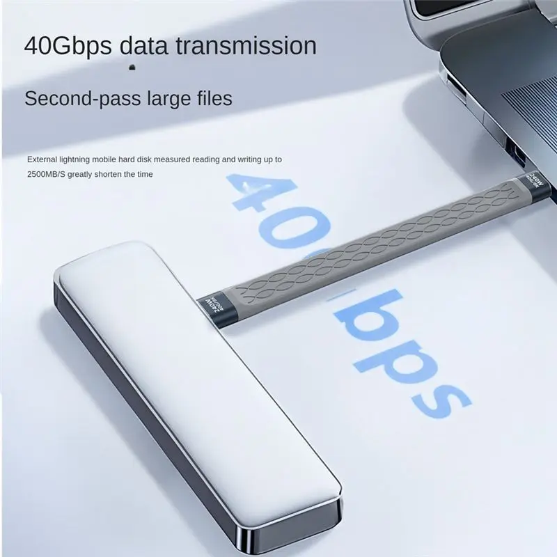 USB4 Data Cable 40Gbps USB C To Type C Short Cable PD 240W 8K 60Hz For Thunderbolt 3/4 15 Pro Max SSD Power Bank