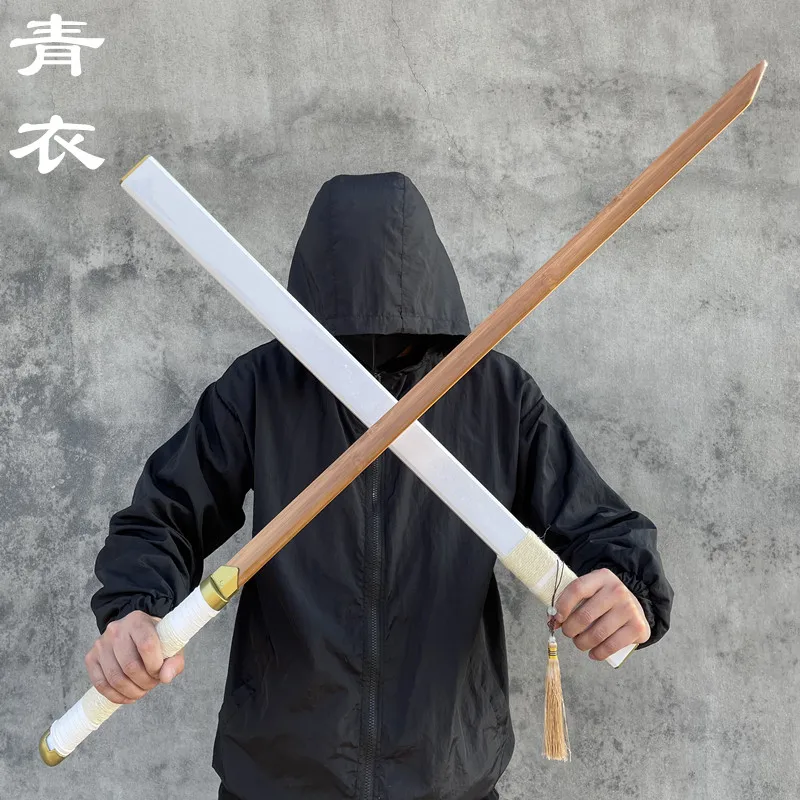 Chinese Style with Sheath Iaido Samurai Wood Knife Bamboo Knife Pulling Knife Training Wooden Sword Decoration Performance Props