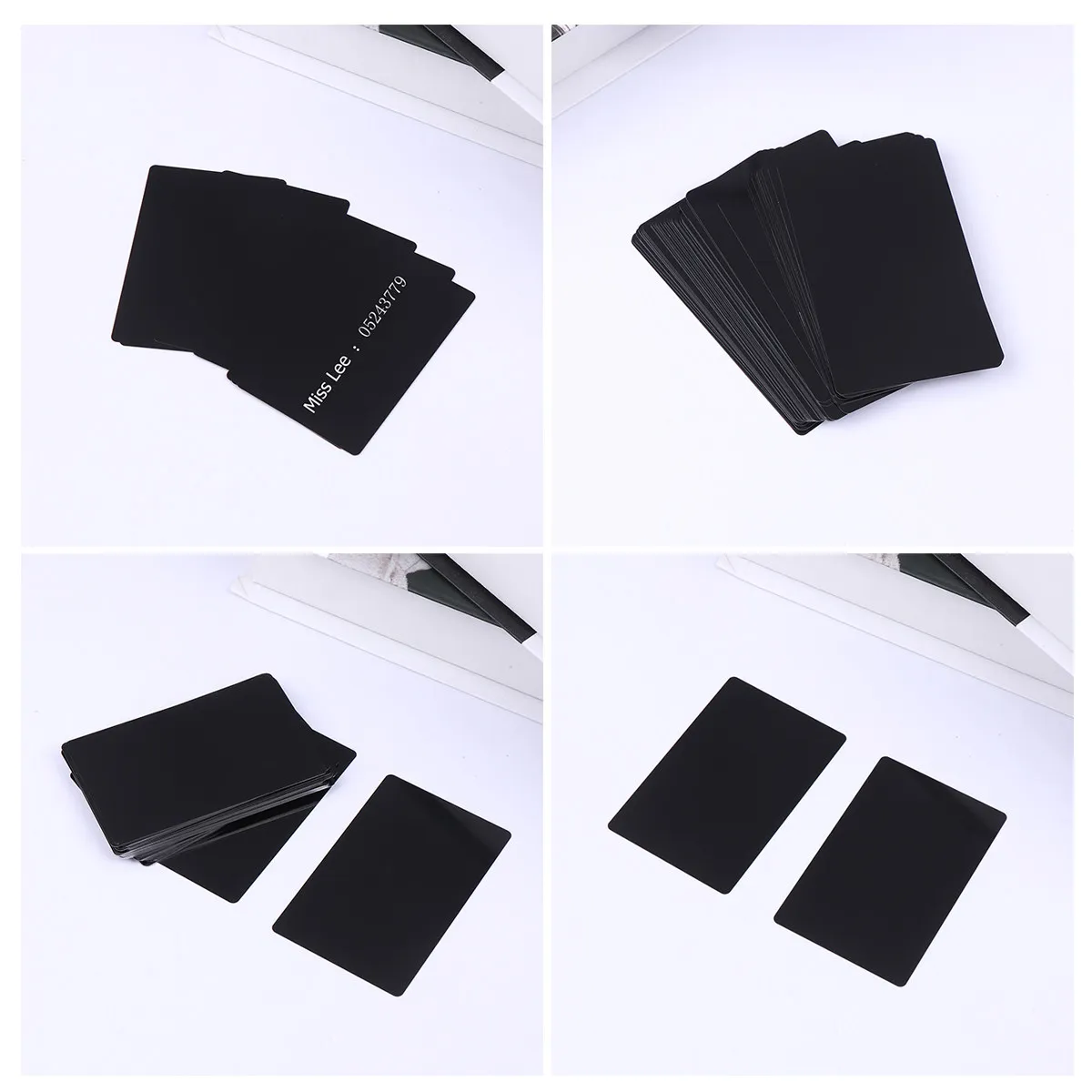 

50Pcs Colored Thin Anodized Aluminum Business Blank Cards Black Cnc Machine Engraver DIY Engraving Business Name Credit Card