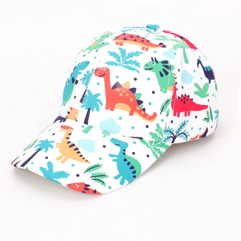 New Spring Autumn Cotton Sun Hats for Kids Baby Summer Snapback Hat Baby Girls and Boys Cartoon Dinosaur Children Baseball Cap