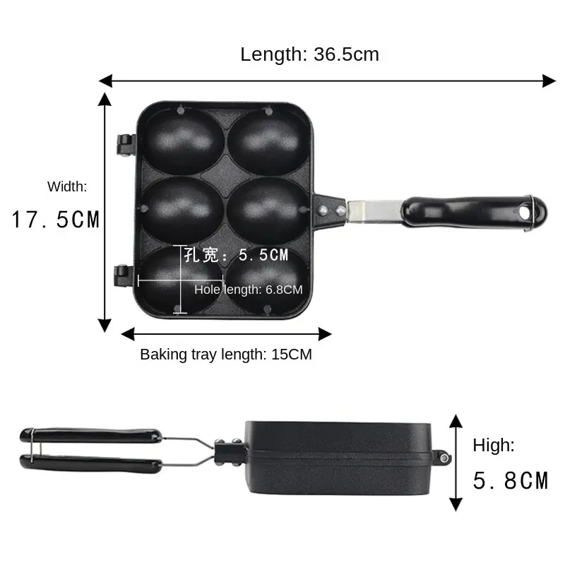 6 otworów pieczenie ciasta patelnia żeliwna patelnia do omletów nieprzywierająca garnek do gotowania jajko na śniadanie formy do ciast naczynia