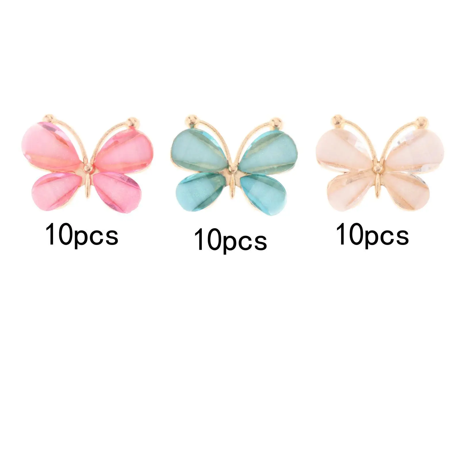 10Pcs Butterfly Flatback Button Phonecover Scrapbook for Applique Decor