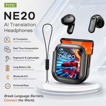 HTC NE20 AI Translator Earbuds Portable Lanyard Long Battery Wireless Headphone Smart…