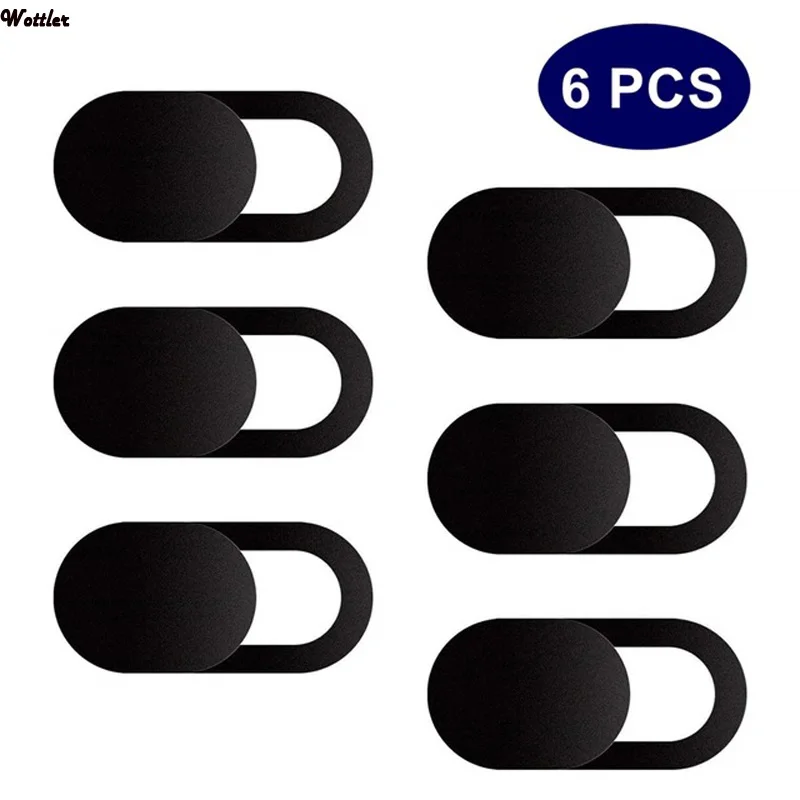 6PCS Black Universal WebCam Cover Shutter Magnet Slider Plastic Camera Cover For Web Laptop PC Macbook Tablet Privacy Sticker