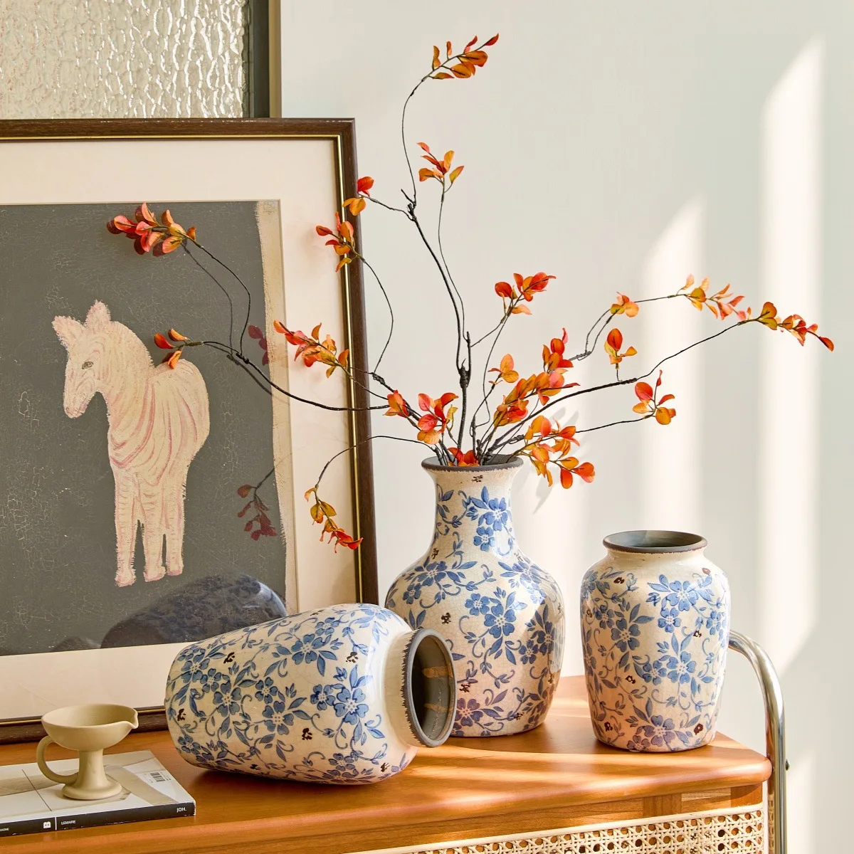 

Classical Chinese Blue & White Porcelain Vase, Timeless Oriental Charm, Elegant Niche Ornament for Home Flower Arranging