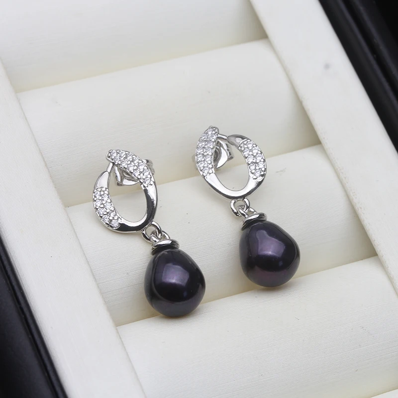 

Real Natural Freshwater Stud Earrings With Pearls,925 Sterling Silver Vintage Pearl Earrings Birthday Gift Wedding