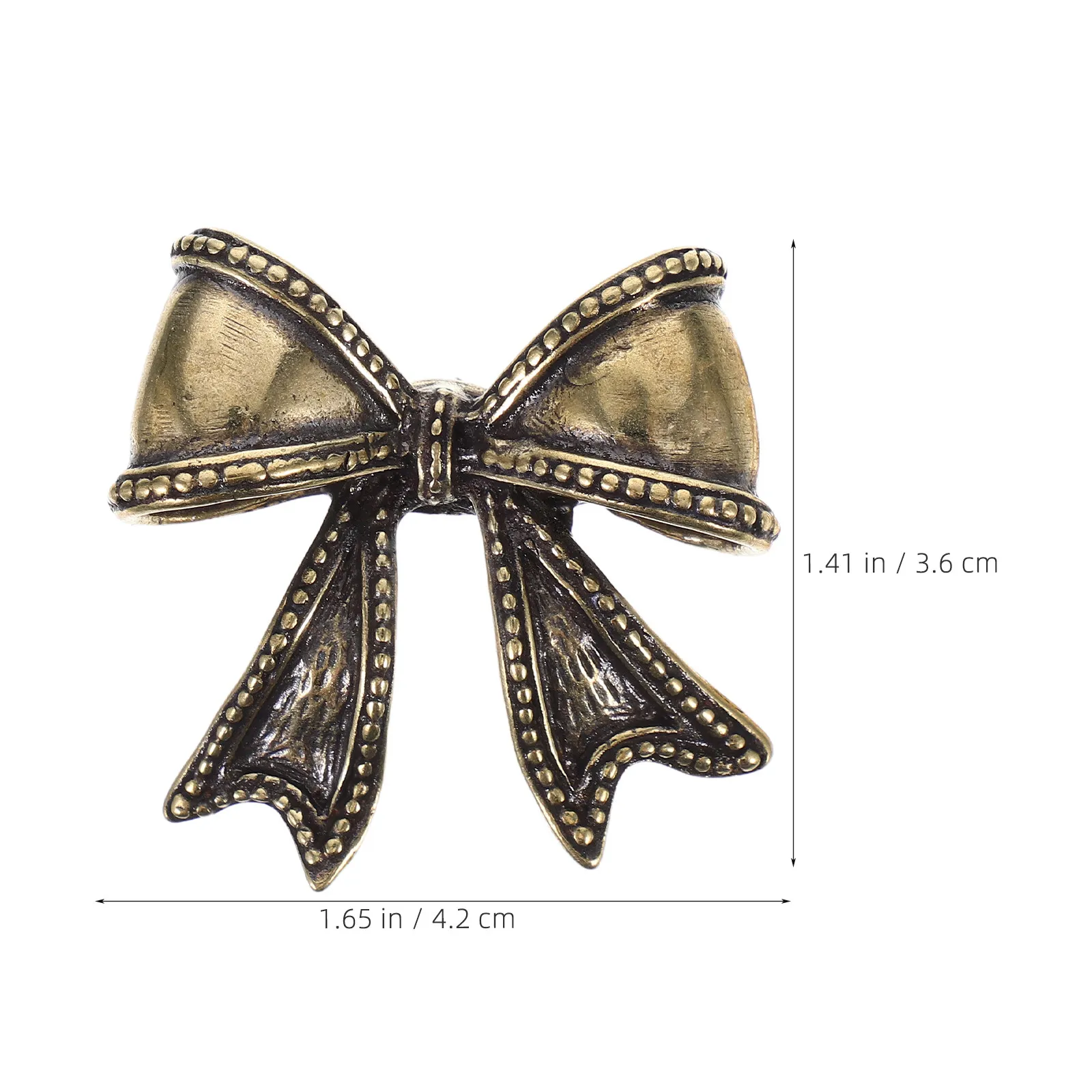 Vintage Brass Bow Handle Set Elegant Metal Drawer Knobs for Cabinets Doors Dressers Closets Fireplace Jewelry Box Tool Box