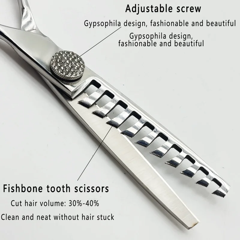 Wingsbro Neue Friseurschere, 6,5 Zoll Hochwertige Edelstahl-Haarschneideschere, Friseursalon-Werkzeug – Detail 3