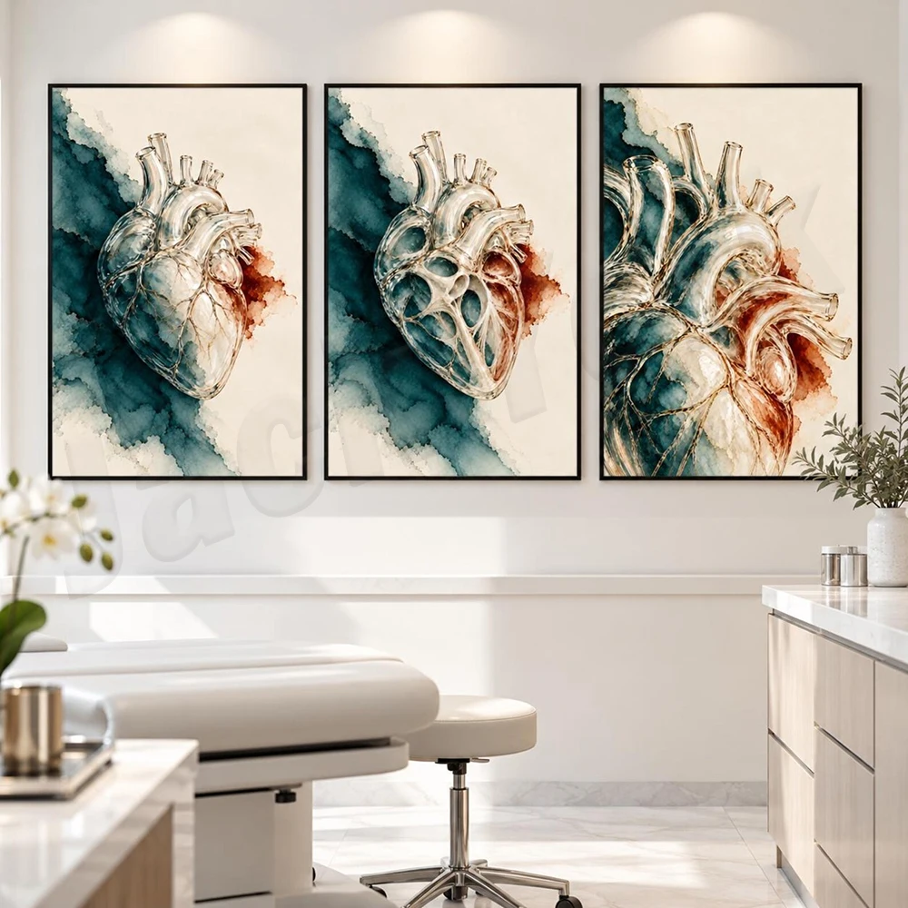 Spine, spinal cord, ear, cochlea, pelvic anatomy art, hip joint, audiology, neuroscience art, chiropractic clinic decor poster