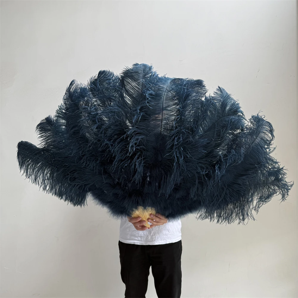 

130 см натуральный веер из страусиных перьев 13 костей ручной танцевальный веер для свадьбы, карнавала, вечеринки, танца живота, реквизит для фотосъемки