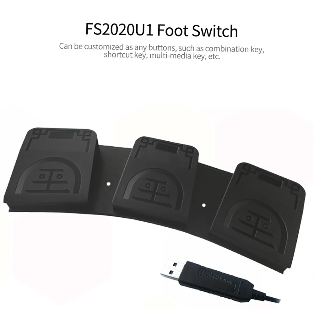 FS2020U1 USB Foot Switch Control Key Customized Computer Keyboard Action Pedal for Medical Devices Instruments Computers Office