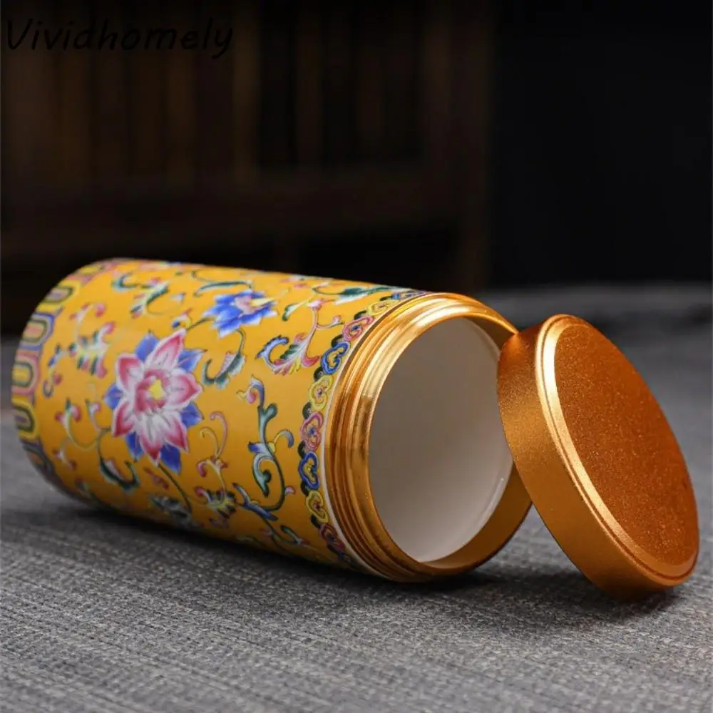 

Керамическая пустая банка для чая в китайском стиле, портативная канистра для чая, изысканная влагостойкая коробка для упаковки чая, хранение листового чая