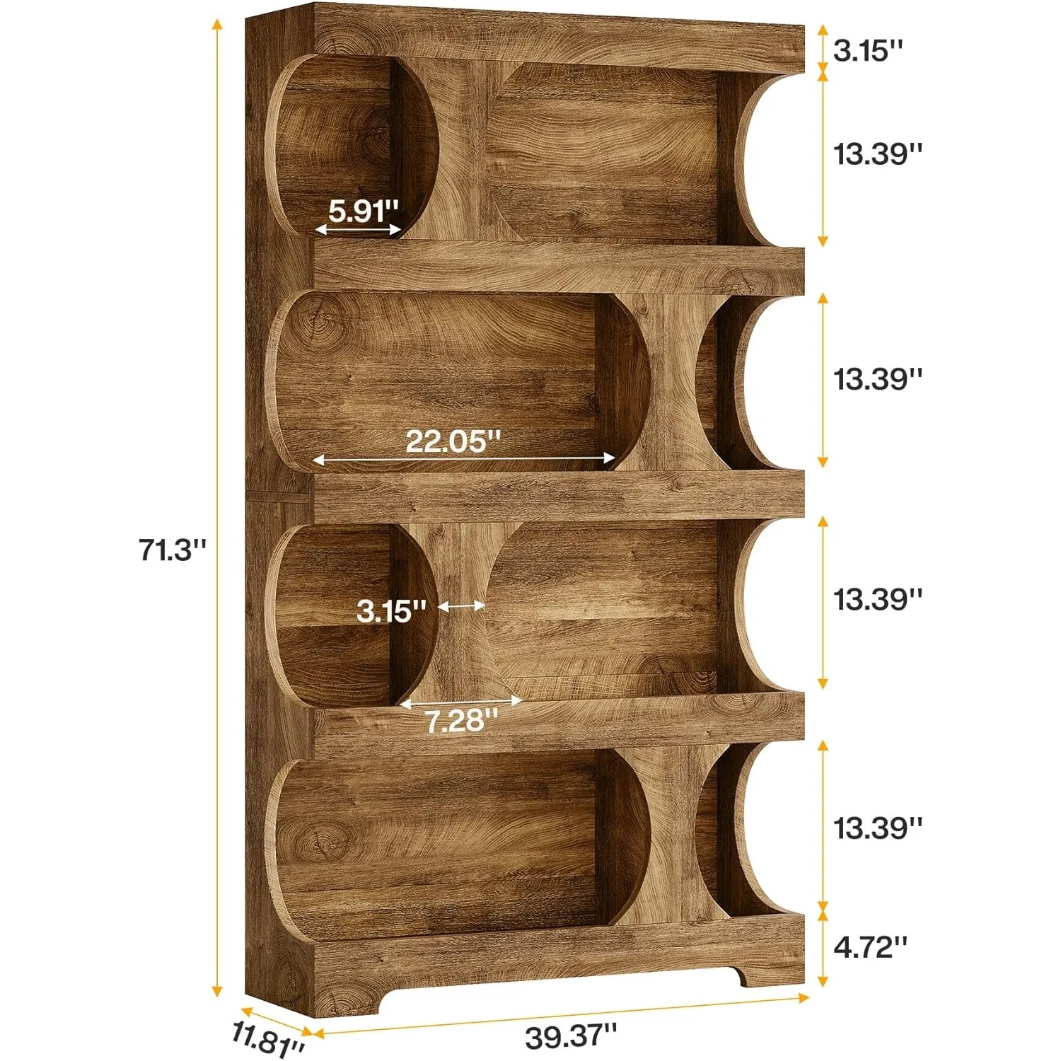 رف كتب حديث غير متماثل، رف عرض قائم بذاته بشكل كلاسيكي، رف كتب كبير لغرفة المعيشة والمكتب المنزلي