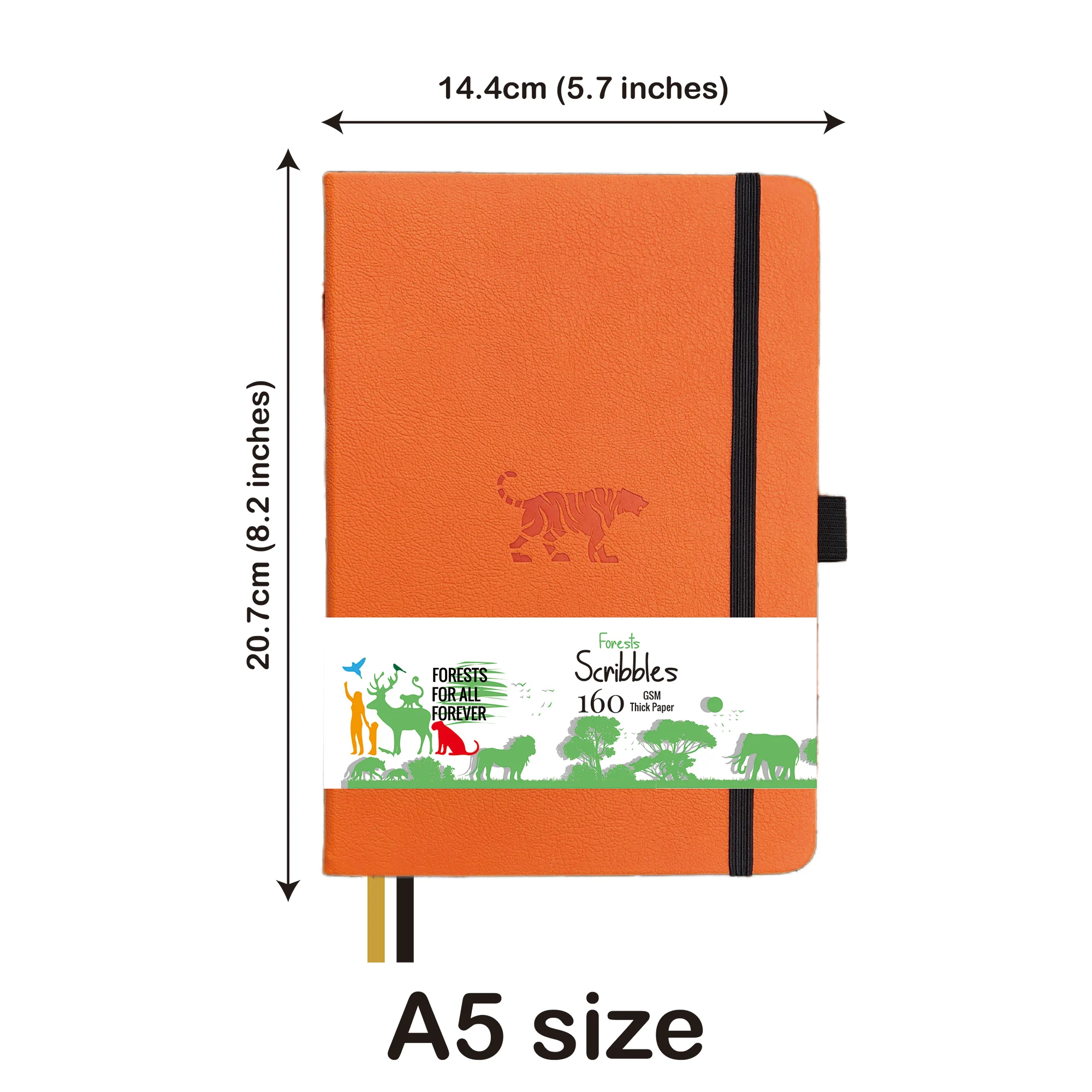 BUKE Tiger Dotted Journal, 160 g/m2 dickes Papier-Notizbuch mit Punktraster, 160 Seiten nummeriert, 5 x 5 mm DOT-GRID-Layouts – Detail 11