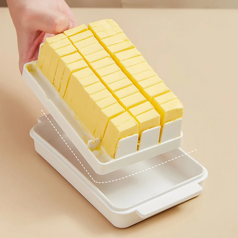 Caja de almacenamiento con tapa para cortador de queso y mantequilla, contenedor de mantenimiento fresco, herramienta para hornear, cocina, hogar