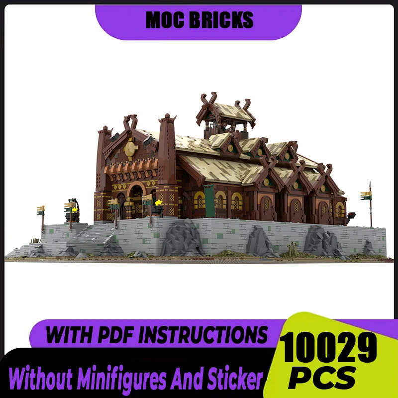 Magical Rings Movie Moc Building Blocks UCS Medu seld Golden Hall Model Technology Bricks DIY Medieval Times LOTR Castle Toys