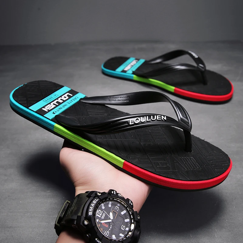 Men's flip flops, high-quality hot selling men's flip flops, summer anti slip beach flip flops, men's fashionable breathable cas