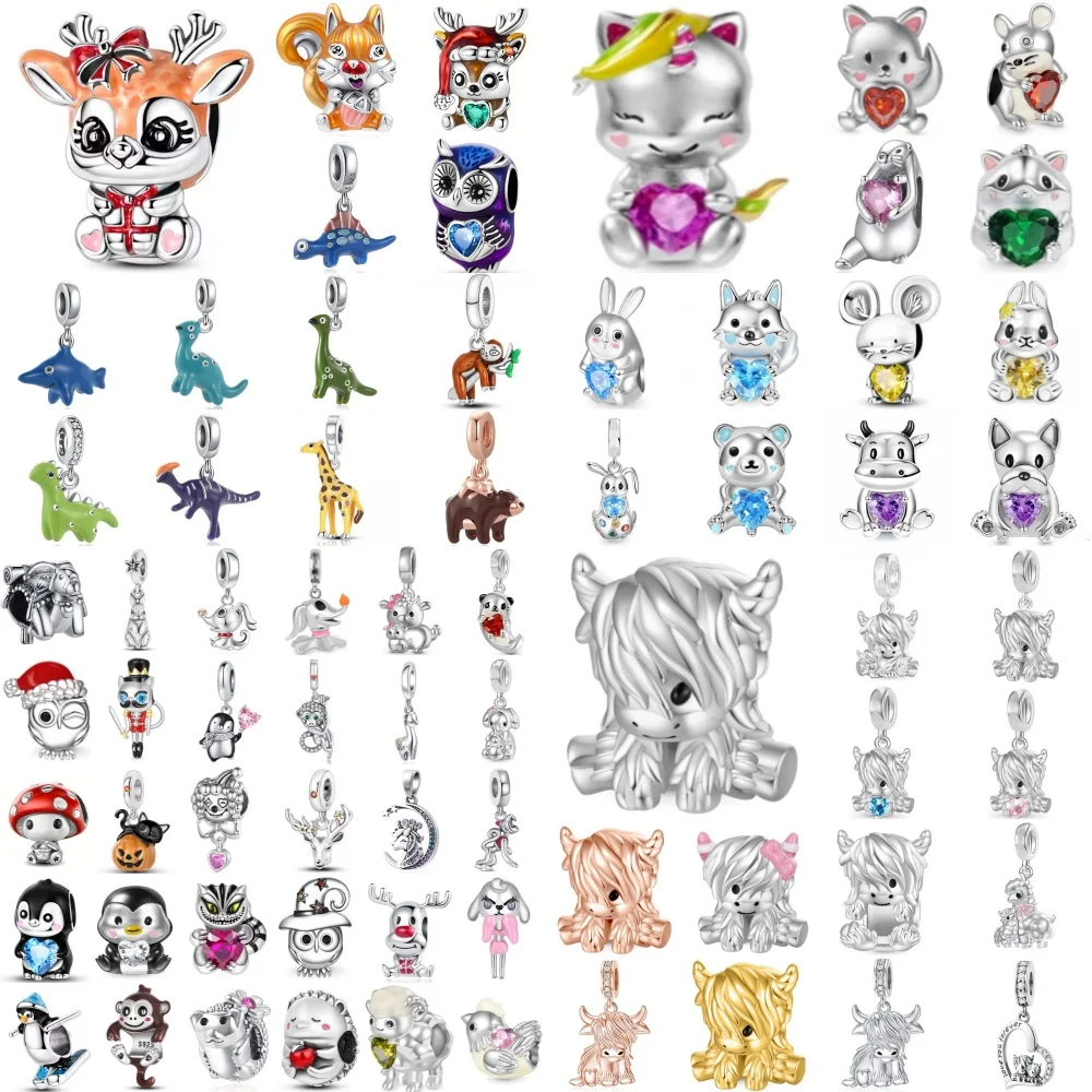Hot Selling 925 Silver,Mouse,Cow,Dragon,Rabbit,Monkey Bead Pendant Fit Original Bracelet DIY Accessories Exquisite Jewelry ﻿