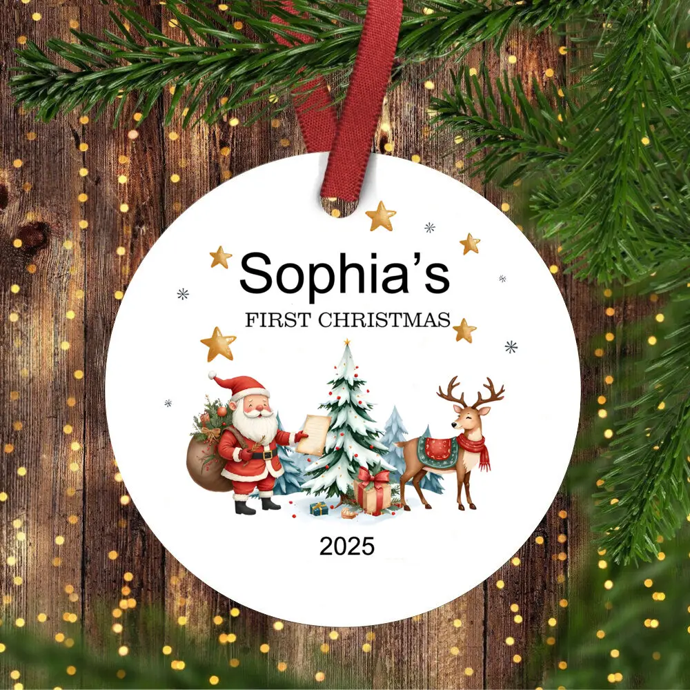 حلي عيد الميلاد الأولى المخصصة للطفل، زينة عيد الميلاد الأولى اللطيفة لحديثي الولادة، تذكار شخصي للأطفال، حلي عيد الميلاد الأول