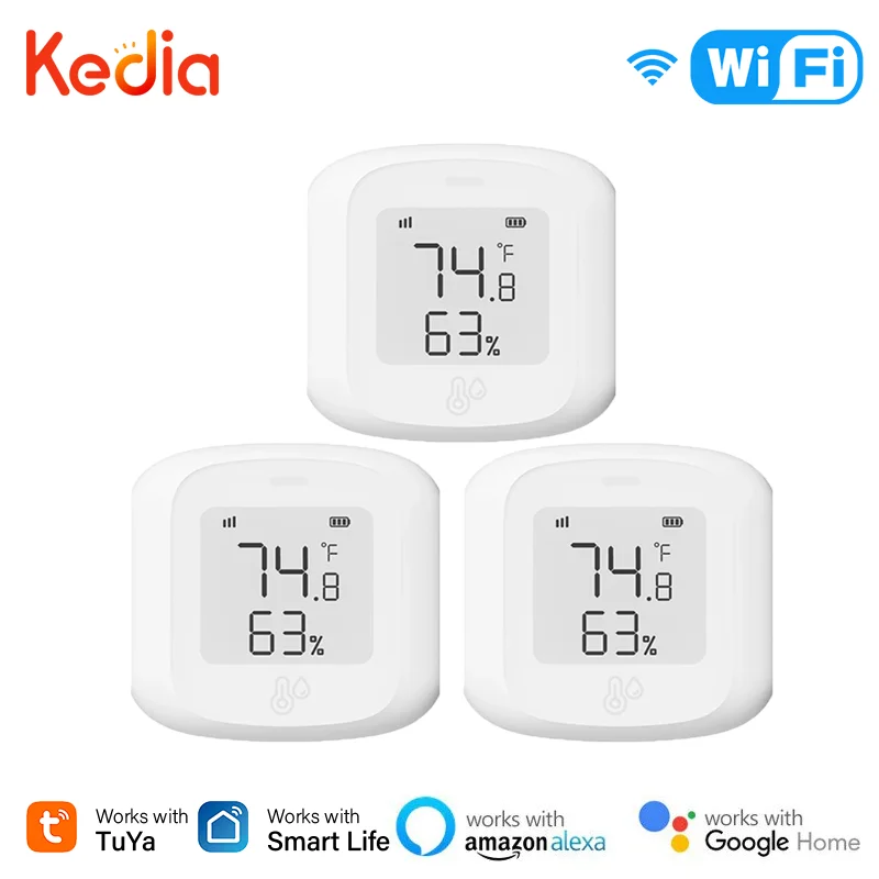 

Tuya WiFi Temperature Humidity Sensor Indoor Hygrometer Thermometer Detector Smart Home Smart Life Control Support Alexa Google