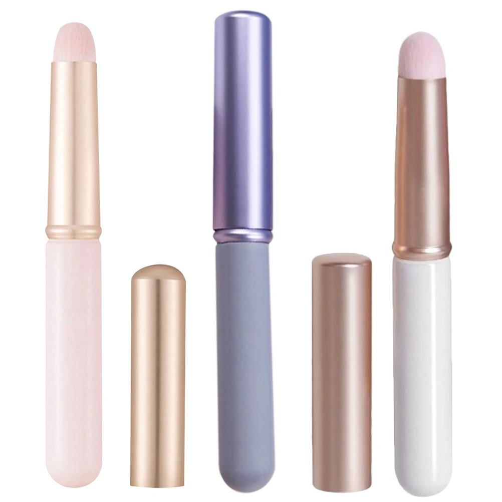 Juego de 3 uds de brochas de labios, lápiz labial de belleza suave y duradero, aplicador de maquillaje, corrector, rosa, blanco, púrpura, aplicadores de brillo de labios, maquillaje para mujer