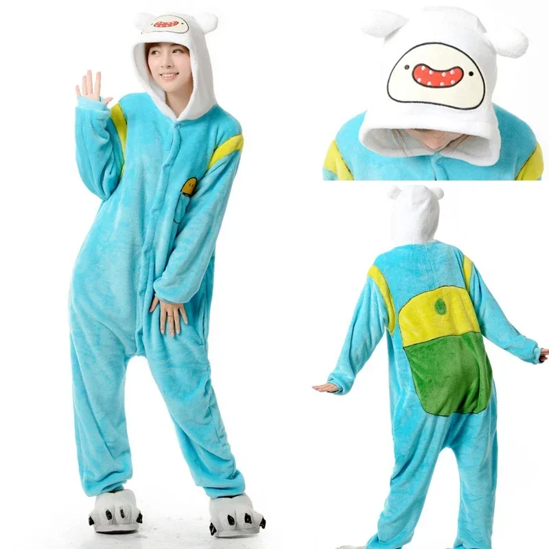 HKSNG New Link Adult Finn And Jake Onesies Adventure Costume Yellow Dog Pajamas Animal Halloween Party Jumpsuits Kigurumi