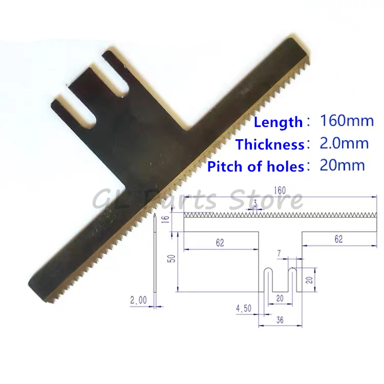 Imagem -02 - Comprimento Vertical 160 Mmx2.0 mm da Faca da Máquina de Embalagem da Lâmina da Forma Horizontal da Máquina de Selagem t