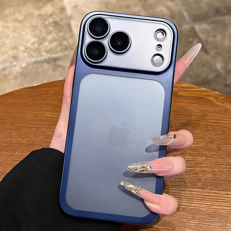Men Women Luxury Matte Clear Electroplate Case for iPhone 17 Pro 16 15 14 13 12  for iPhone 17 Pro Max Hard PC Shockproof Cover