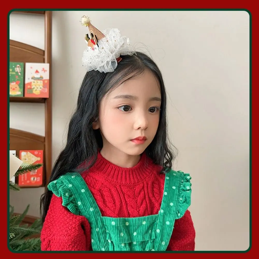 Merry Christmas Decor คริสต์มาส Hairpin Bowknot เลื่อมเด็กกวางเขากวางผมคลิป Santa Claus เด็กของขวัญ