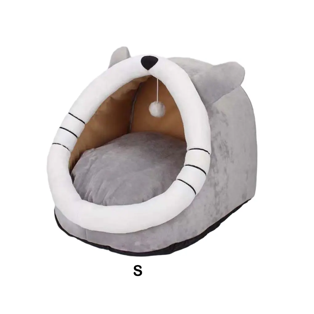 Grey Warm Cat Bed Cozy And Inviting Keeping Cat Snug And Content Convenient And Portable Cotton