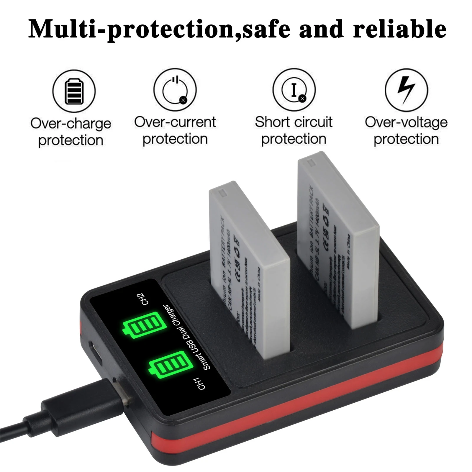 NB-5L Battery&Charger for Canon PowerShot S100,SD700,SD790,SD800,SD850, SD870 is,SD880 is,SD890 is,SD900 is,SD950 is,SD970 is