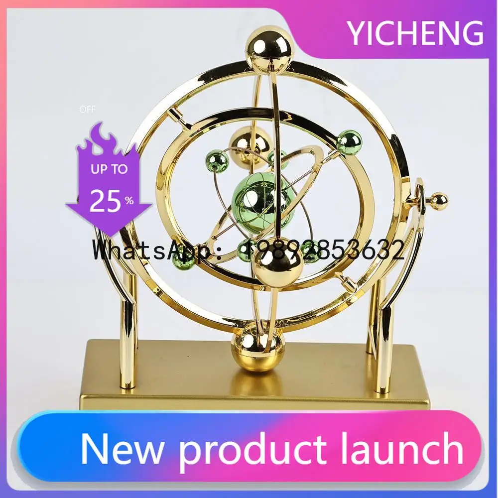 LYY Celestial Orbit Pendulum Perpetual Motion Machine Kinetic Art Desk Decor, Astronomy Model for Home Office Rotating Sculpture