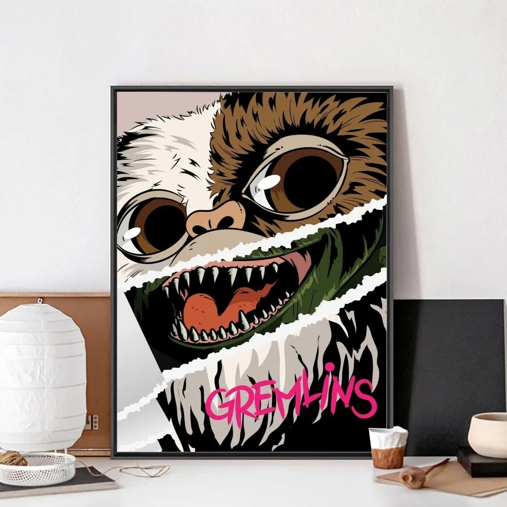 Gremlins Movie Poster No incorniciato Poster Kraft Club Bar Paper Vintage Poster Wall Art Painting Bedroom Study Stickers