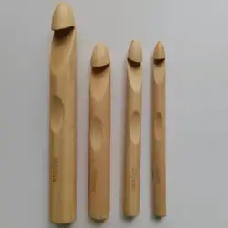 15/20/25/30mm DIY Wooden Crochet Hook Set Knitting Needles Handle Home Yarn
