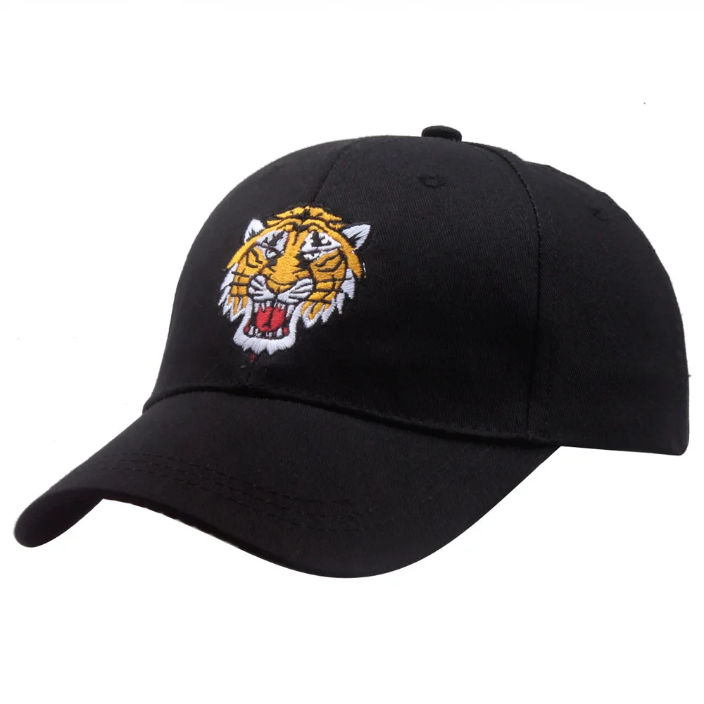 Unisex Tiger bestickte Hip-Hop-Hüte im Freien verstellbare Baseball mützen lässig Sonnenschutz hut Reises port Angeln Papa Hut Gorras