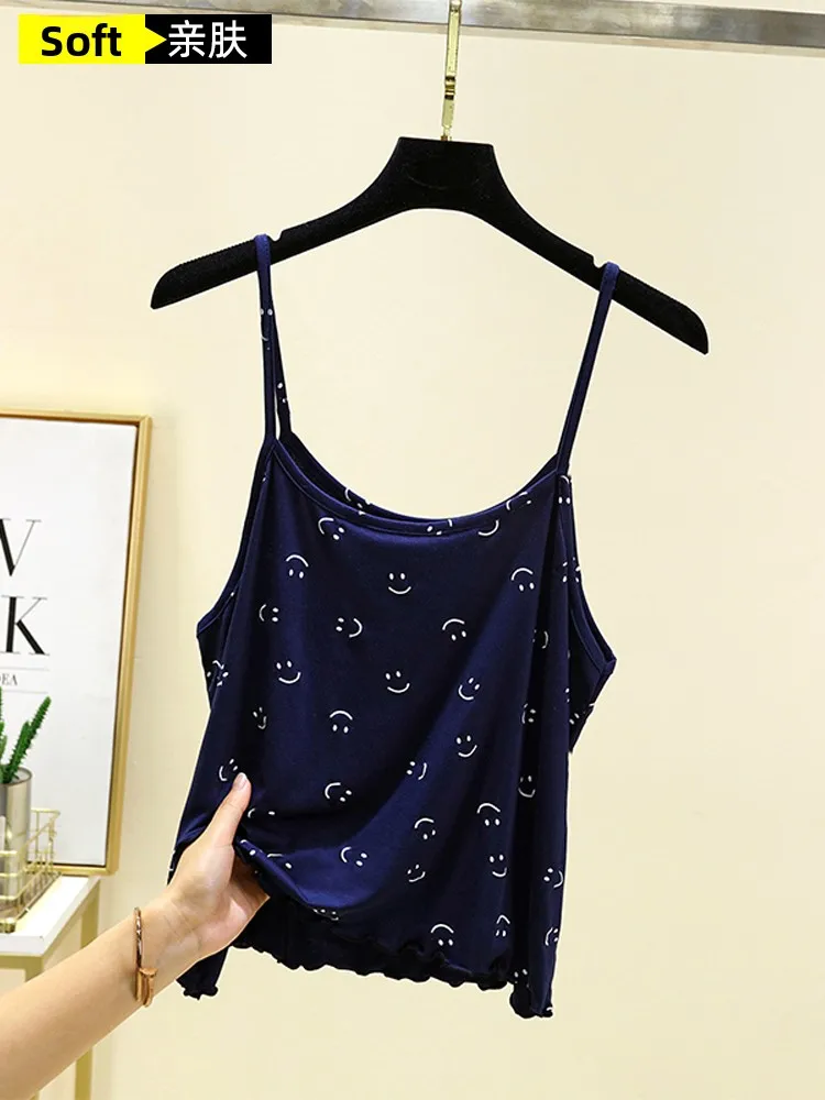 مشروط المنزل عارضة تانك الأعلى المرأة الصيف بارد رقيقة ابتسامة Spwear فضفاضة تناسب مريحة قاعدة irt زائد حجم العادية طول #3