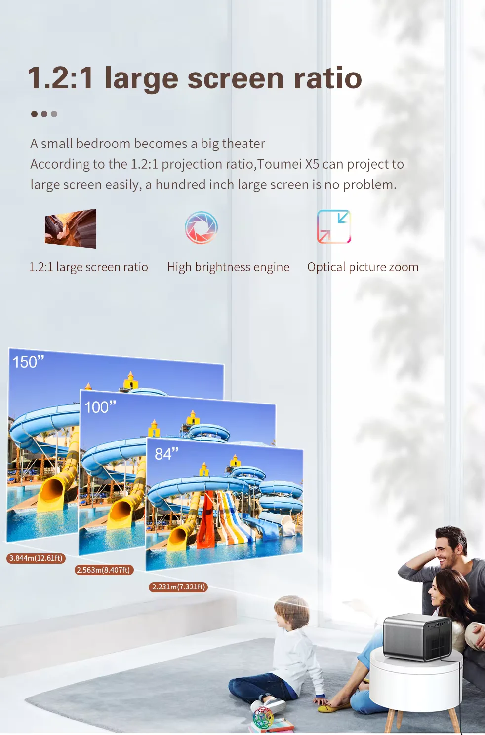 Paihao X5 Smart Android 11 Max 4K Projetor 1920*1080p 1600ANSI Lumens DLP Link 3D LED Portátil Foco Automático Home Theater